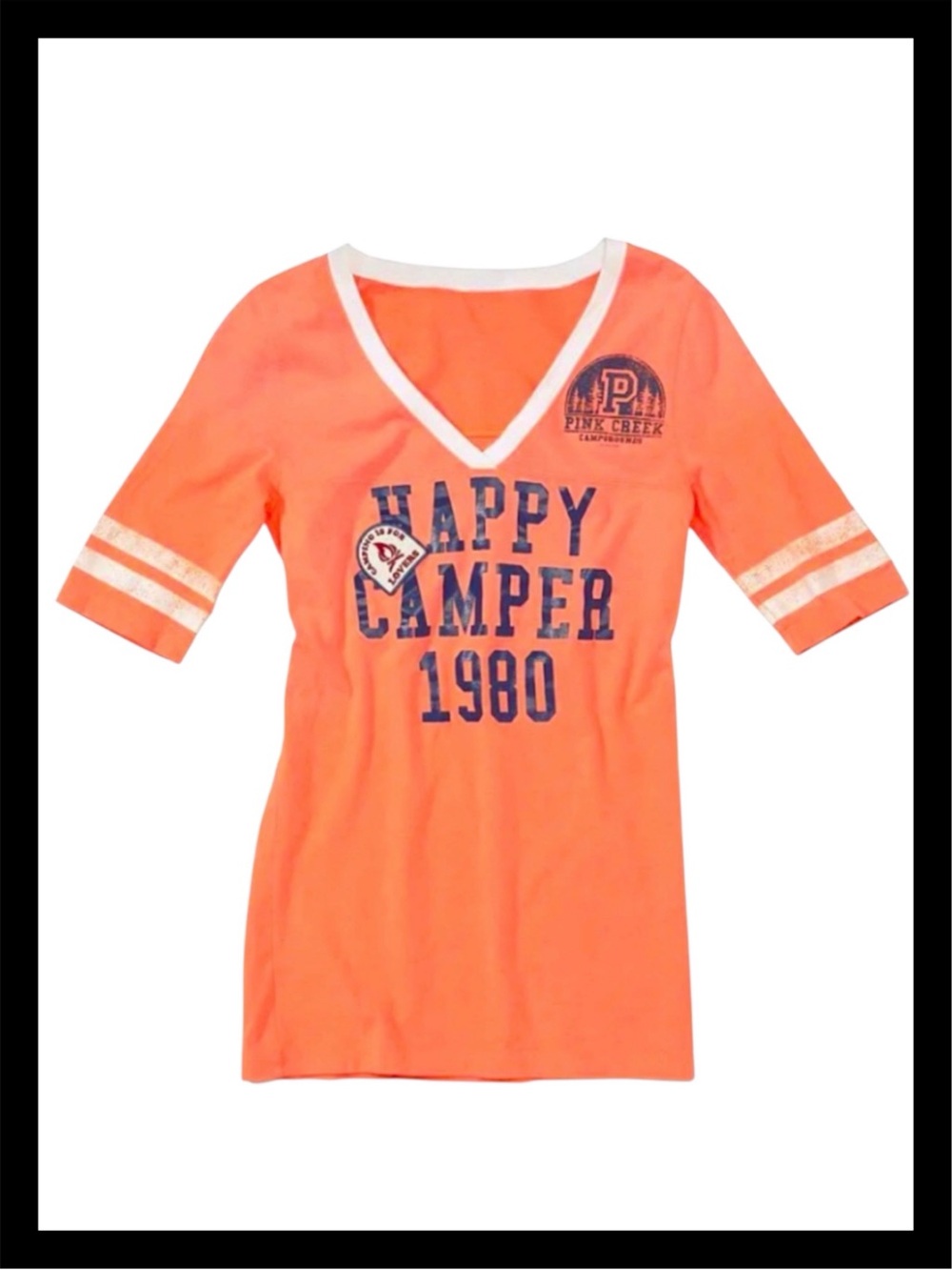 💕PINK VS 2008 H⛺️PPY C⛺️MPER 1980 Patch Tee💕